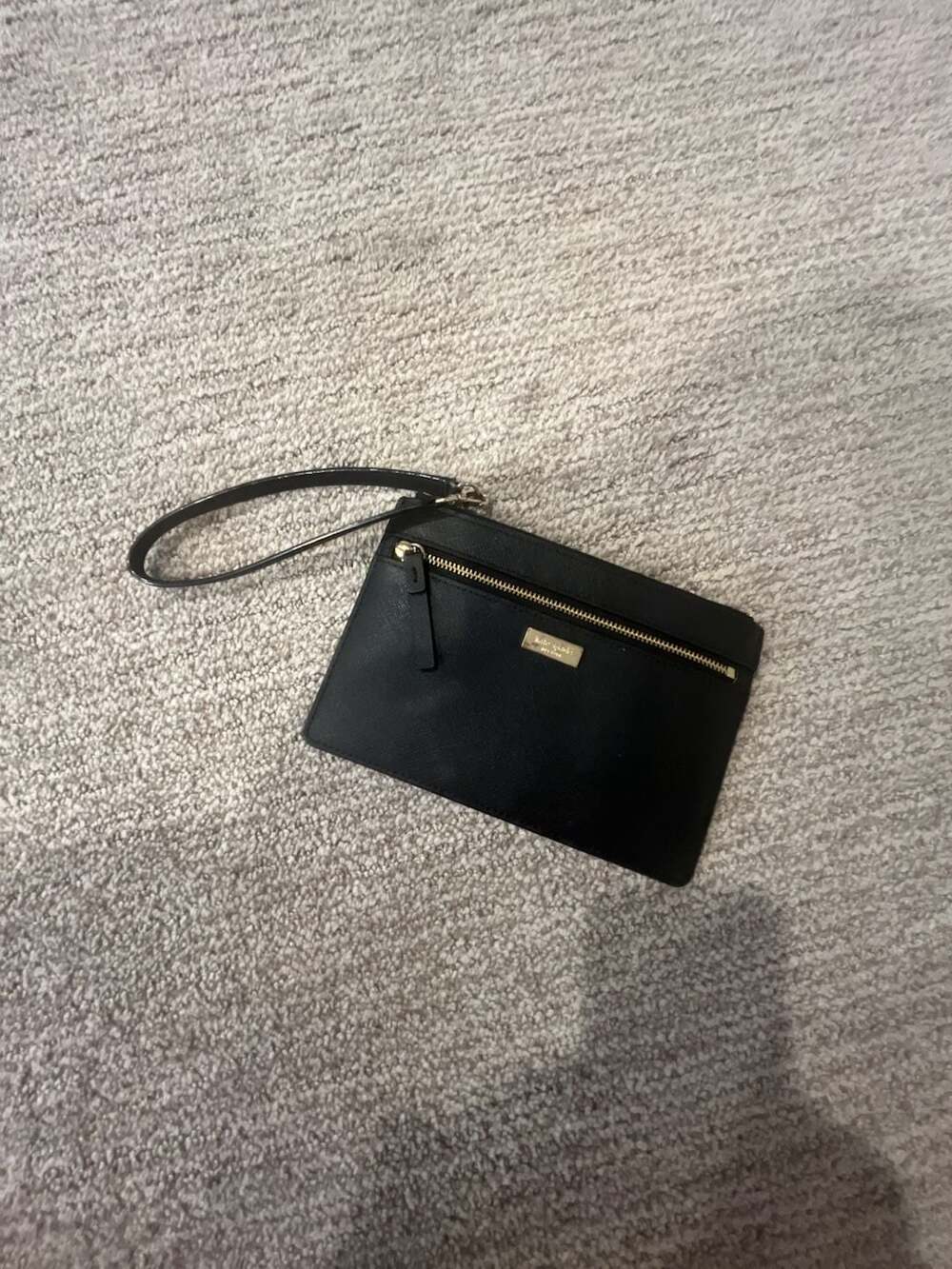 Kate Spade New York Black Saffiano Leather Wristlet Pouch